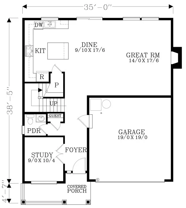 Main Floor Plan for House Plan #858312