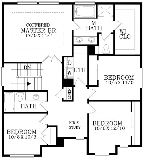 Second Floor Plan for House Plan #858312