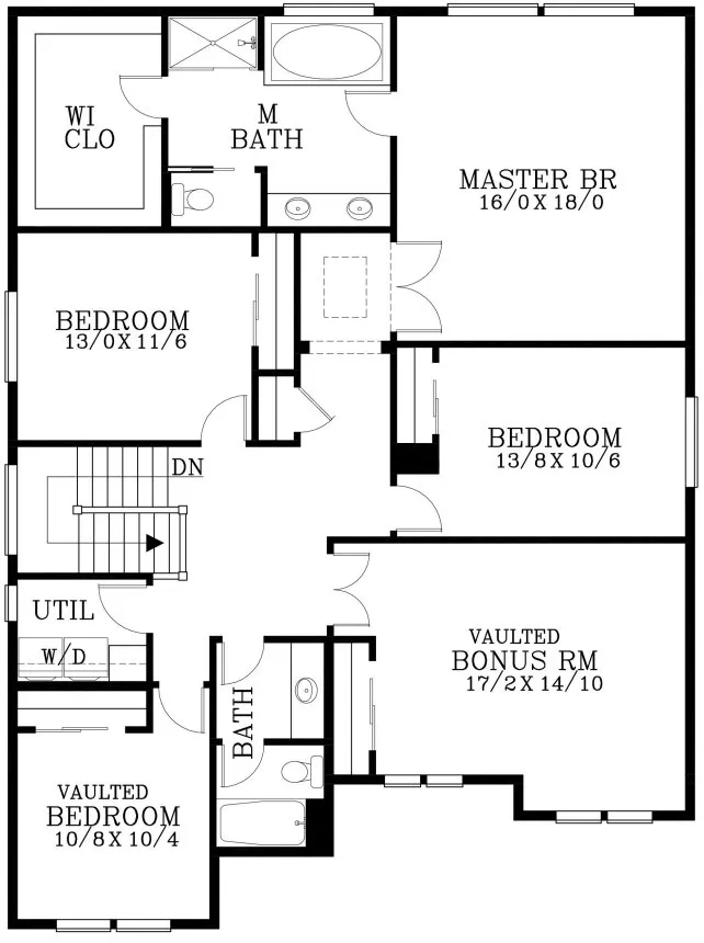 Second Floor Plan for House Plan #850082