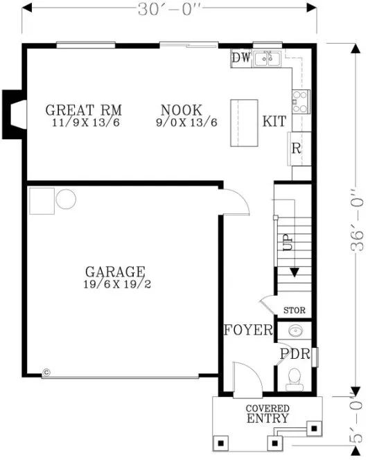 Main Floor Plan for House Plan #855551