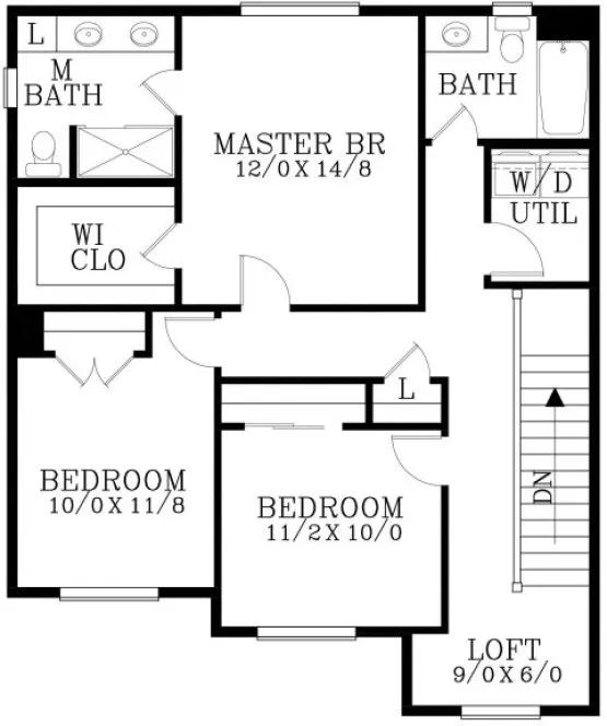 Second Floor Plan for House Plan #855551