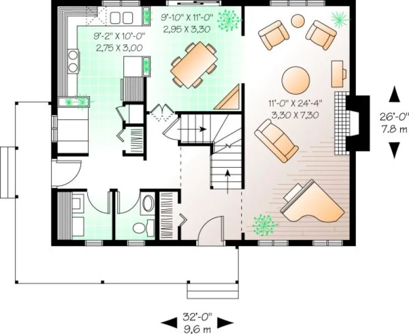 Main Floor Plan for House Plan #141754