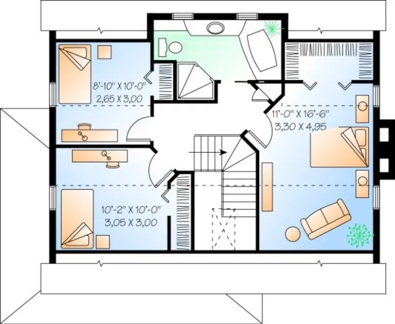 Second Floor Plan for House Plan #141754