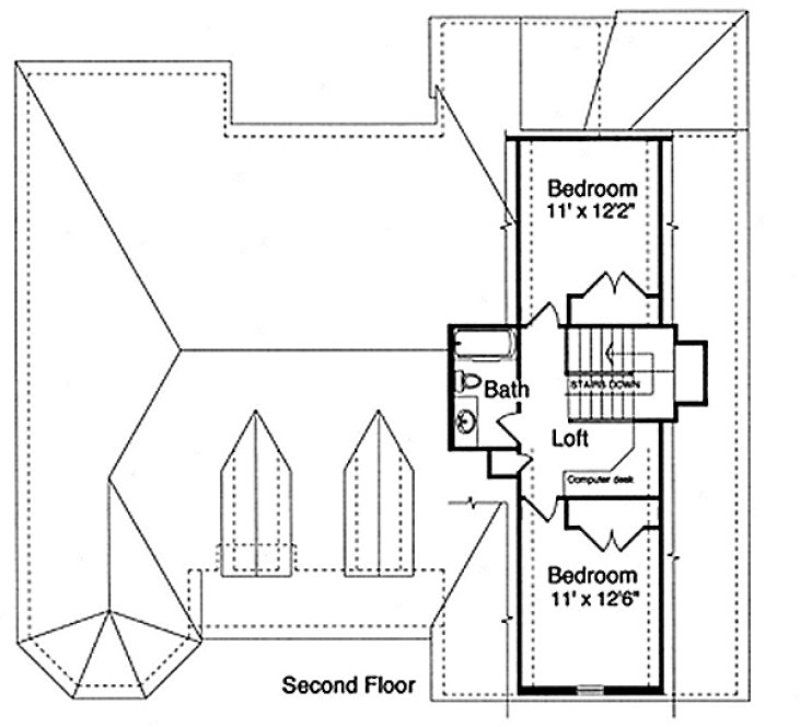 Second Floor Plan for House Plan #539442