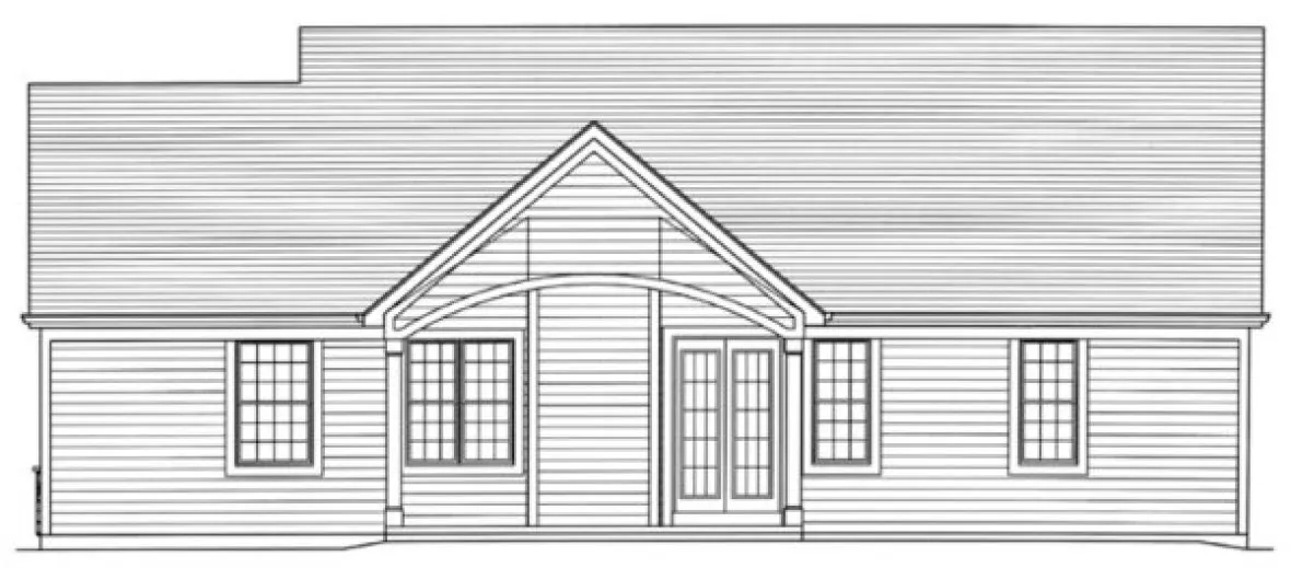 Rear Elevation for House Plan #537751