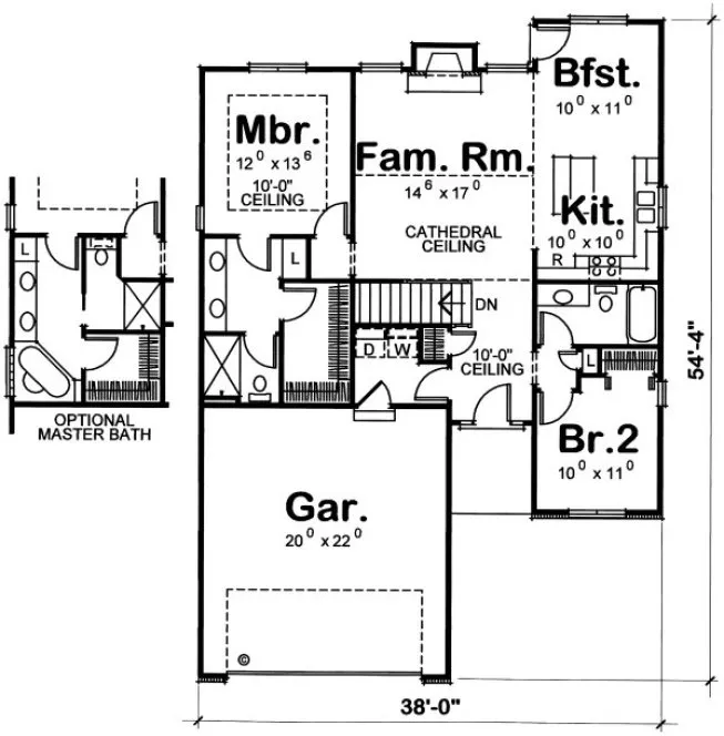 Main Floor Plan for House Plan #159021