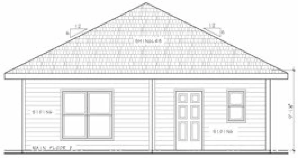 Rear Elevation for House Plan #157231
