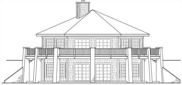 Rear Elevation for House Plan #349991