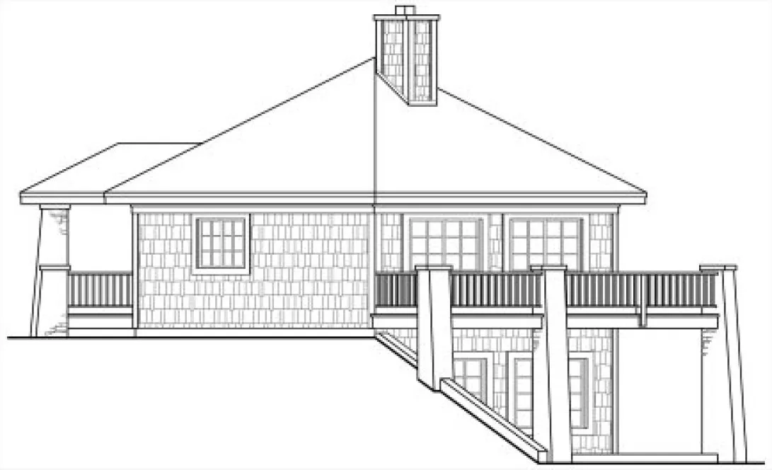 Right Elevation for House Plan #349991