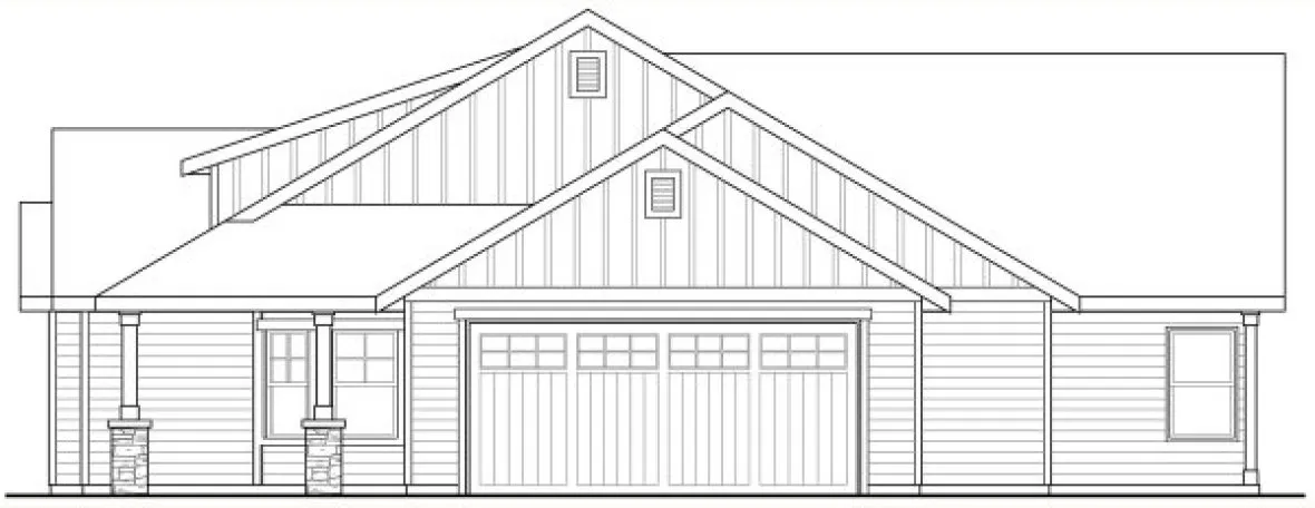 Right Elevation for House Plan #345032