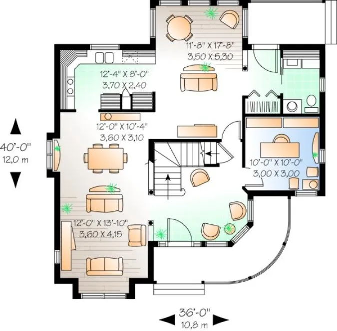 Main Floor Plan for House Plan #142754