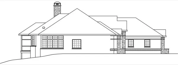 Left Elevation for House Plan #344682