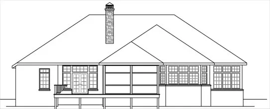 Rear Elevation for House Plan #344682