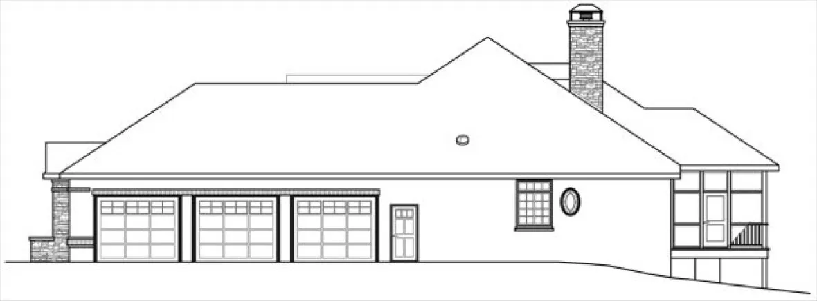 Right Elevation for House Plan #344682