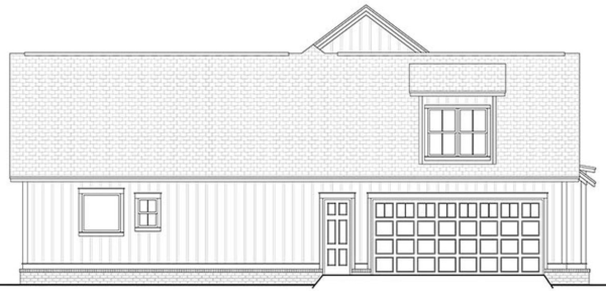Left Elevation for House Plan #307702