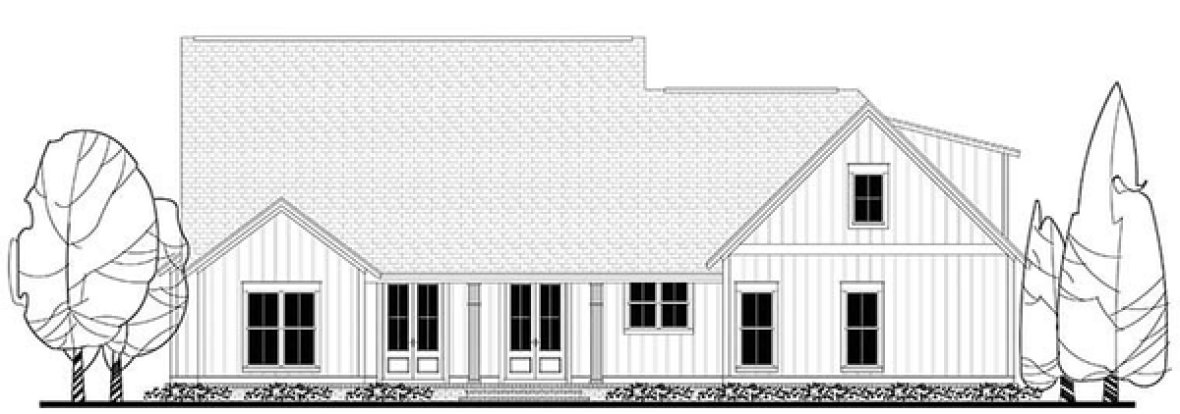 Rear Elevation for House Plan #307702
