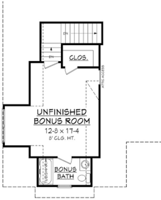 Attic Plan for House Plan #307702