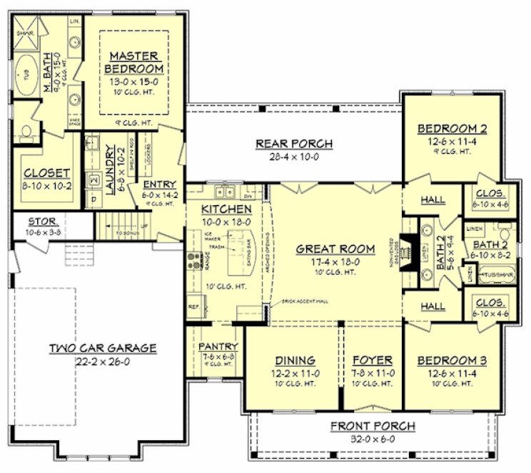 Main Floor Plan for House Plan #307702