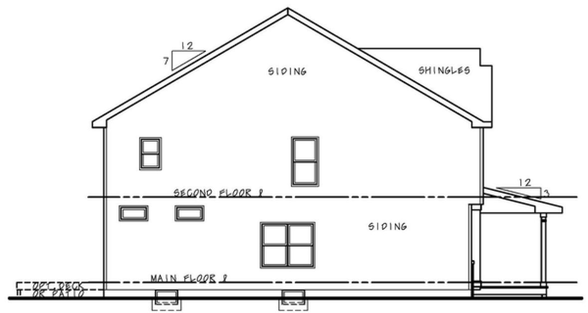 Left Elevation for House Plan #158952