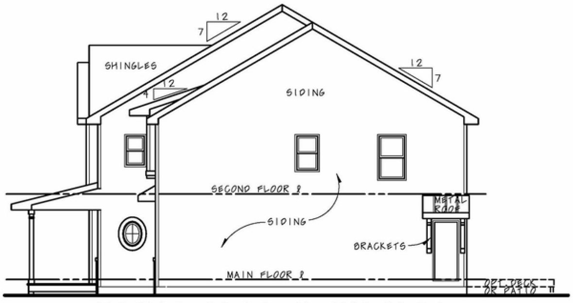 Right Elevation for House Plan #158952