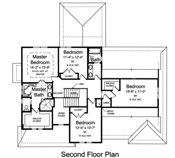 Second Floor Plan for House Plan #534262