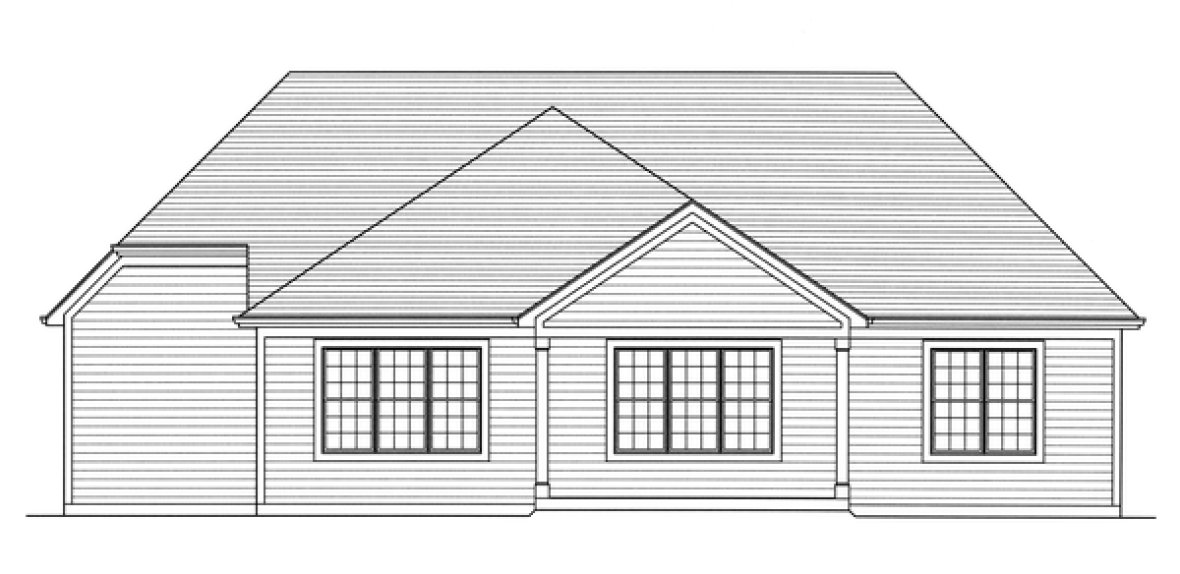 Rear Elevation for House Plan #537681