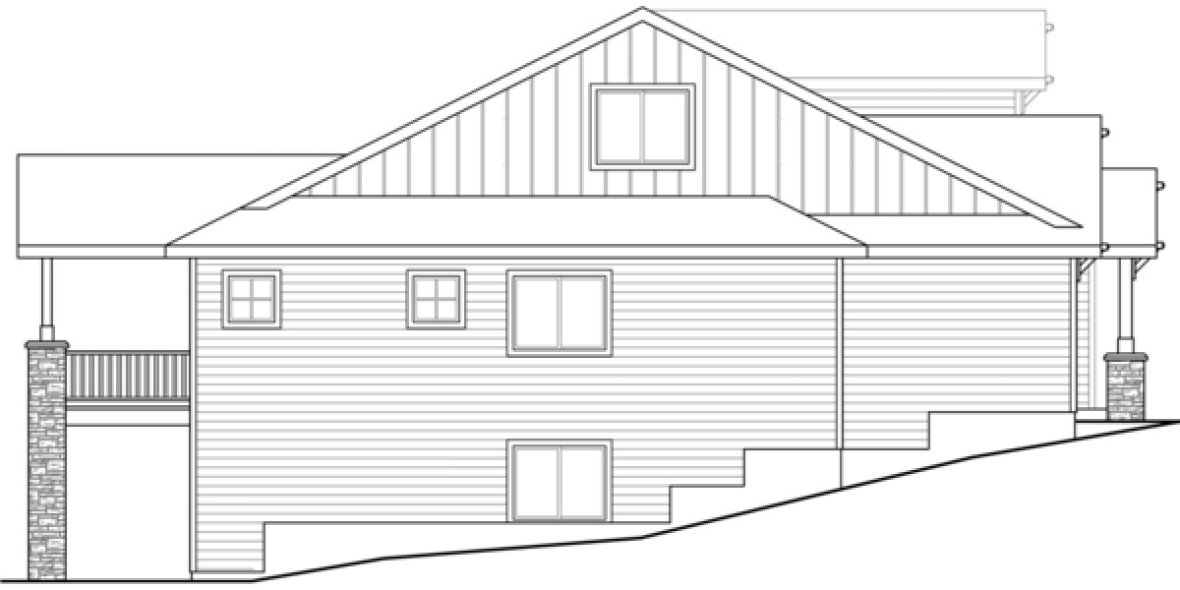 Left Elevation for House Plan #347352