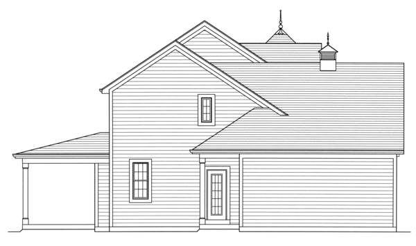 Left Elevation for House Plan #536442