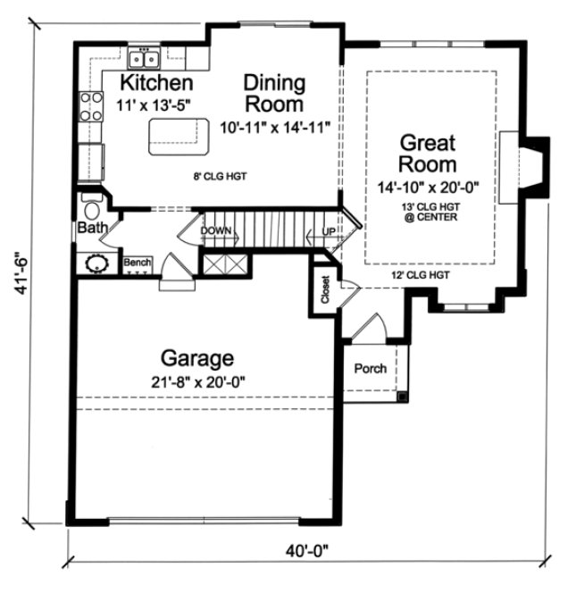 Main Floor Plan for House Plan #530751