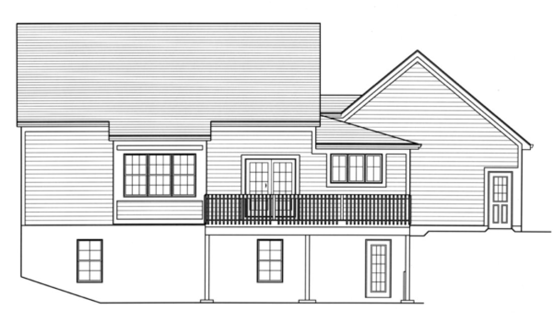 Rear Elevation for House Plan #530971