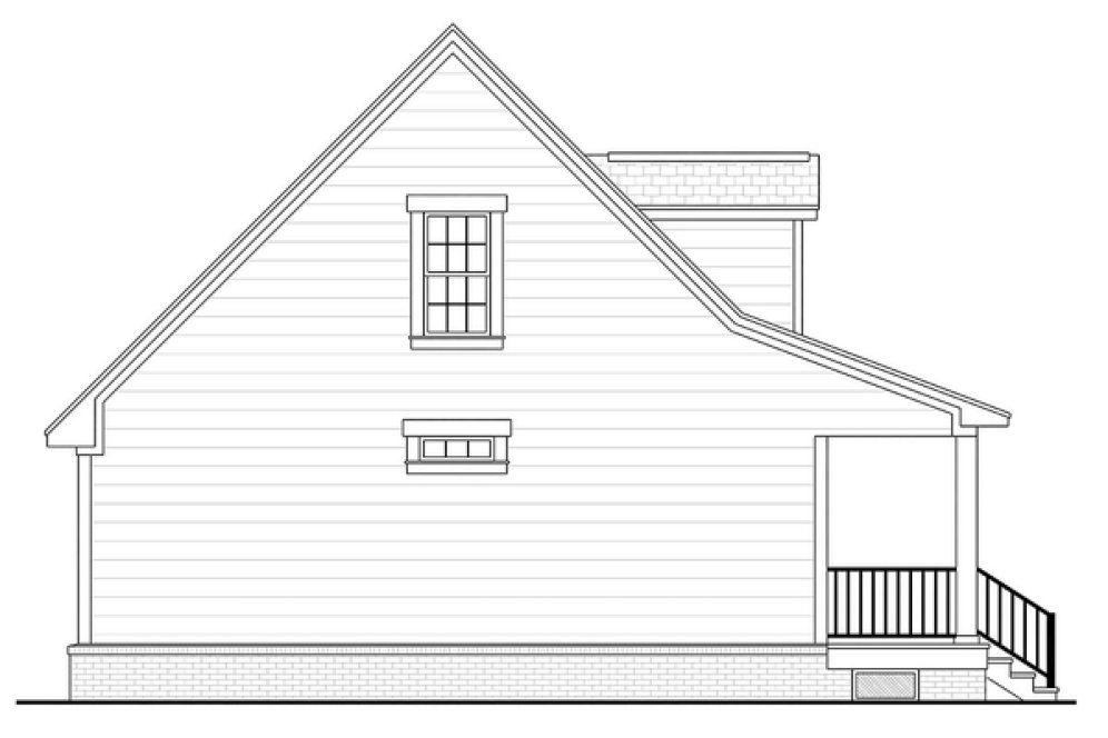 Left Elevation for House Plan #300090
