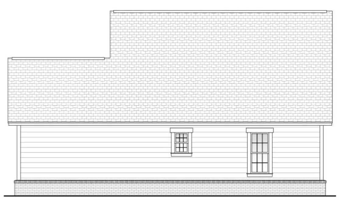 Rear Elevation for House Plan #300090