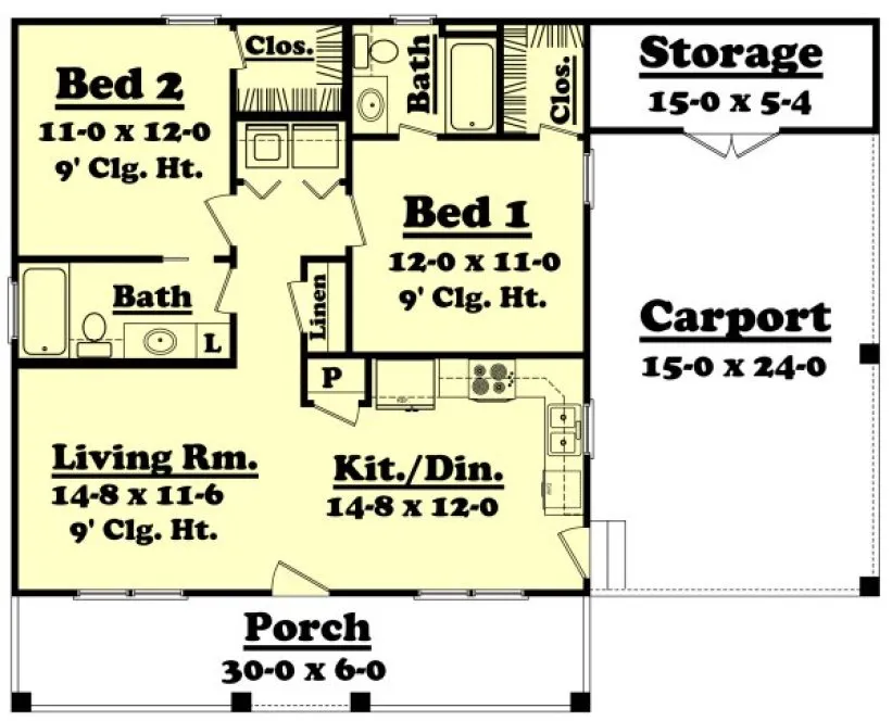 Main Floor Plan for House Plan #300090