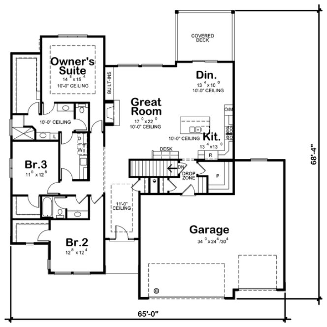 Main Floor Plan for House Plan #150122