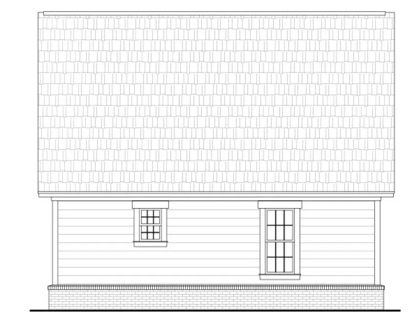 Rear Elevation for House Plan #300094