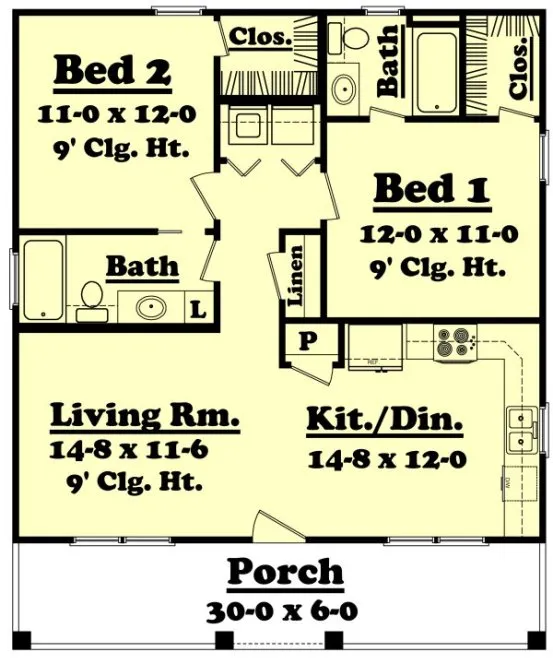 Main Floor Plan for House Plan #300094