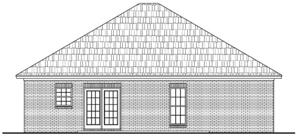 Rear Elevation for House Plan #300021