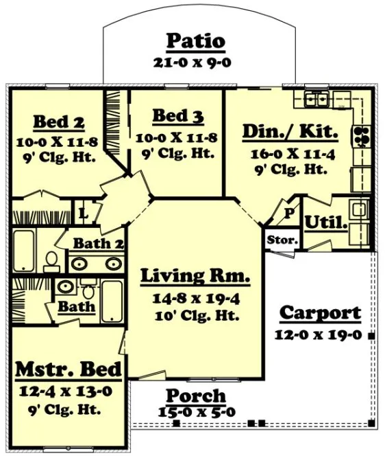 Main Floor Plan for House Plan #300021