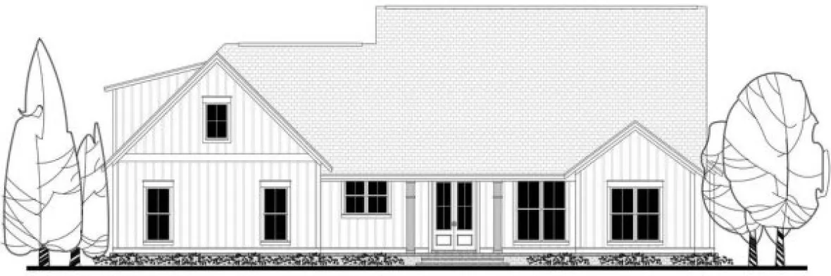 Rear Elevation for House Plan #302112