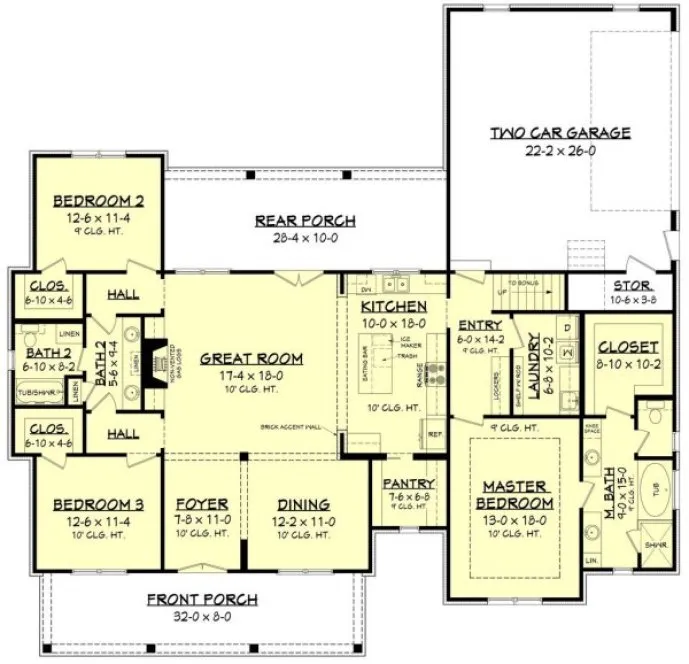 Main Floor Plan for House Plan #302112