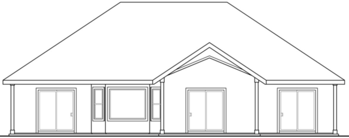 Rear Elevation for House Plan #349381