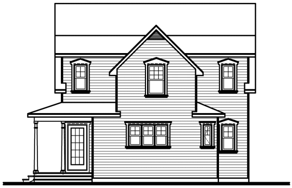 Rear Elevation for House Plan #144852