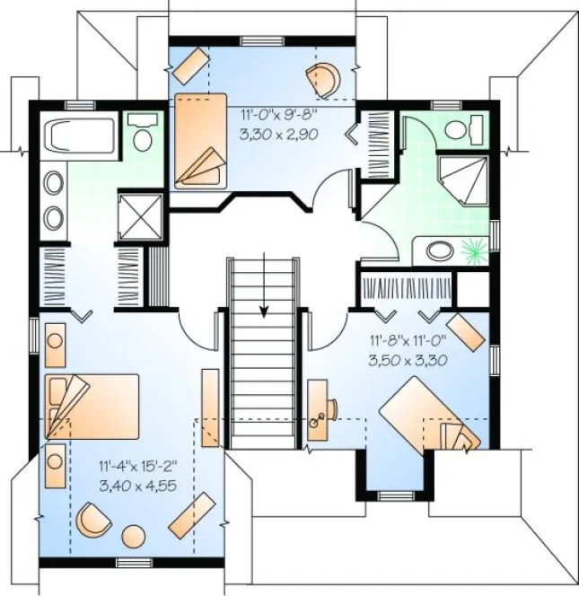 Second Floor Plan for House Plan #144852