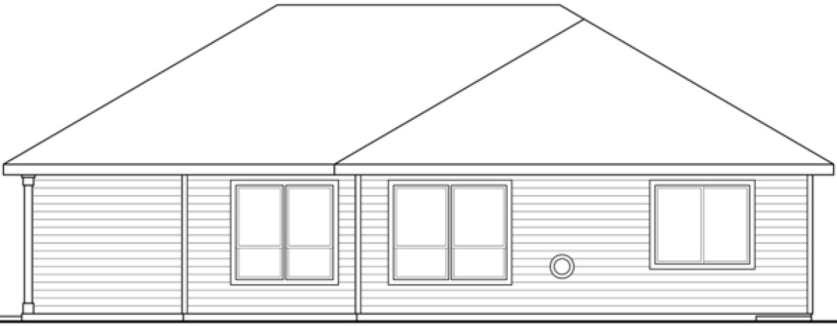 Rear Elevation for House Plan #349181