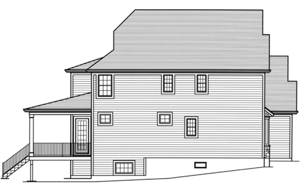 Left Elevation for House Plan #536432