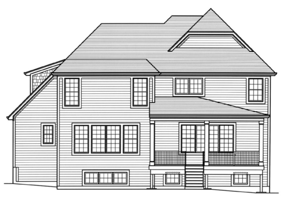 Rear Elevation for House Plan #536432