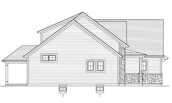 Left Elevation for House Plan #532502
