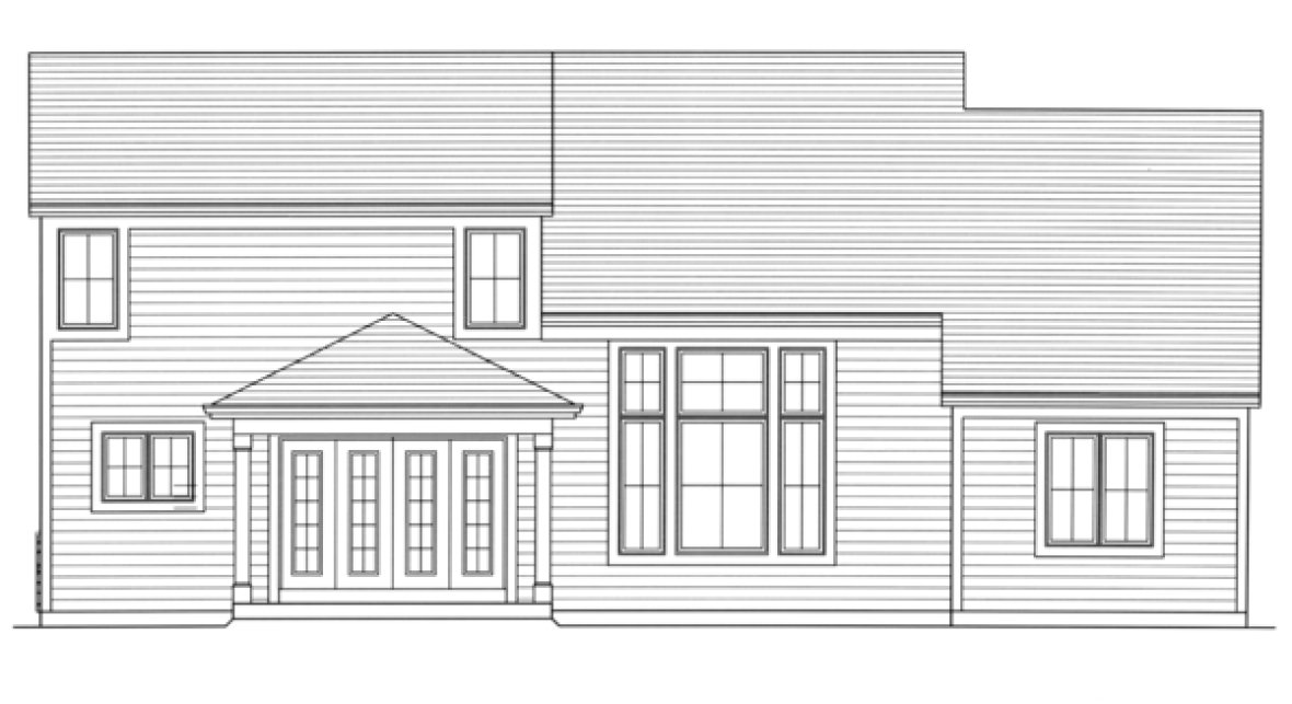 Rear Elevation for House Plan #532502