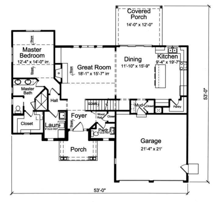 Main Floor Plan for House Plan #532502