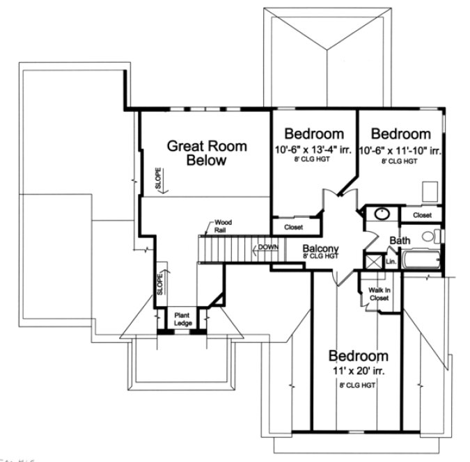 Second Floor Plan for House Plan #532502